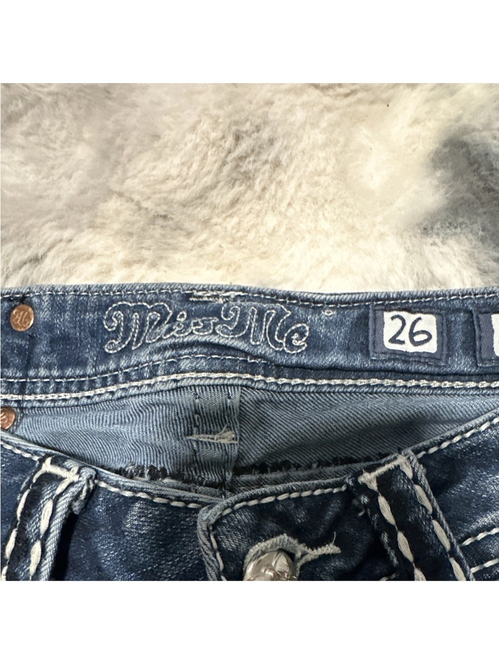 Miss Me Blue Skinny Jeans with Contrast Stitching